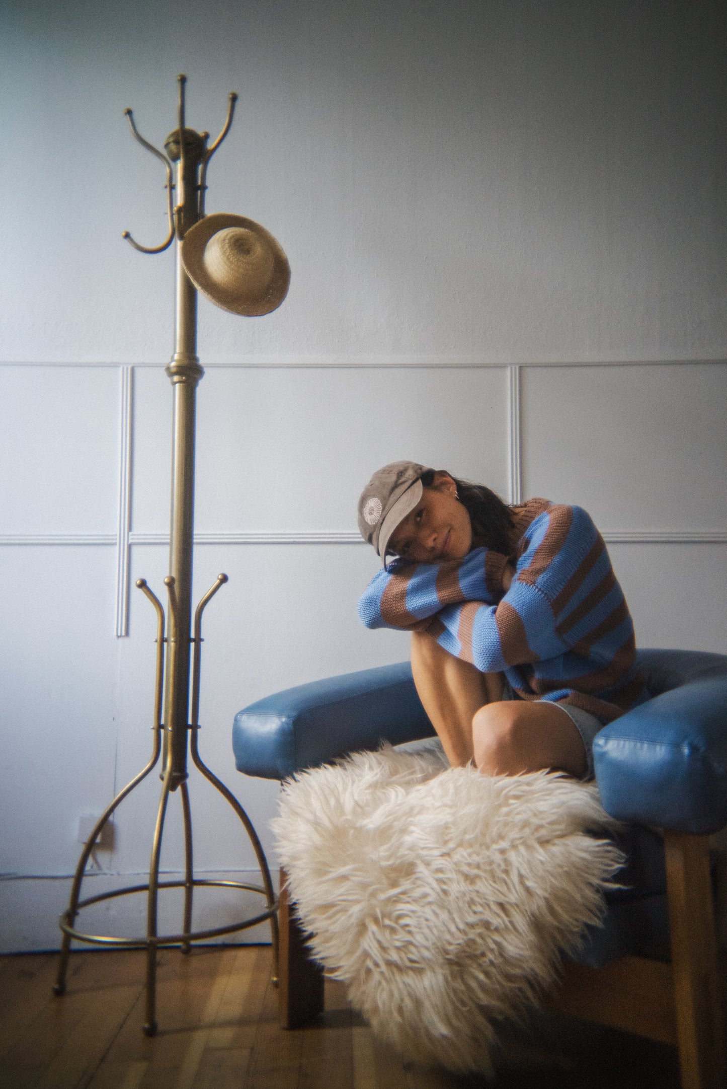 blue/brown cotton sweater