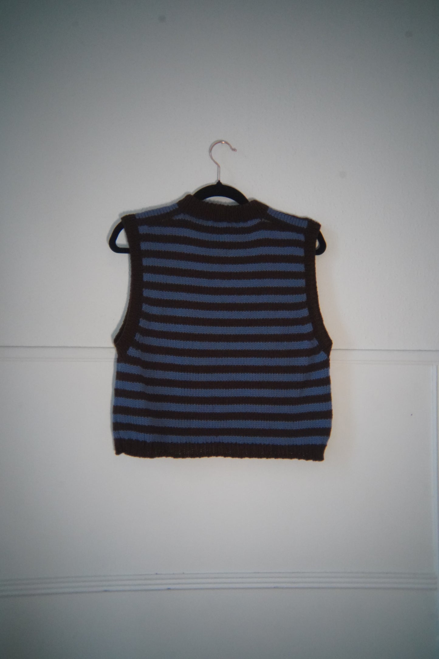 blue/brown sweater vest