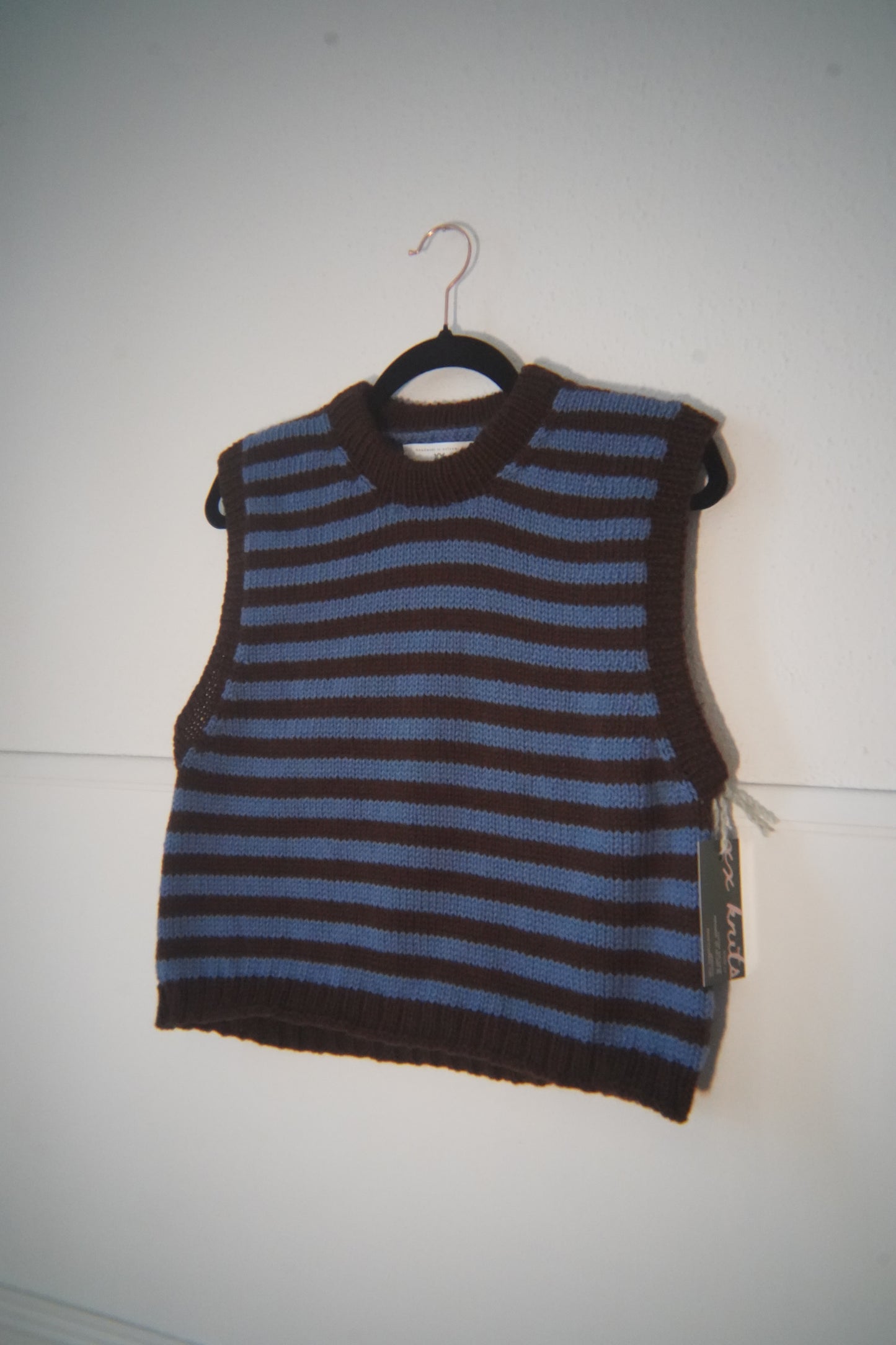 blue/brown sweater vest