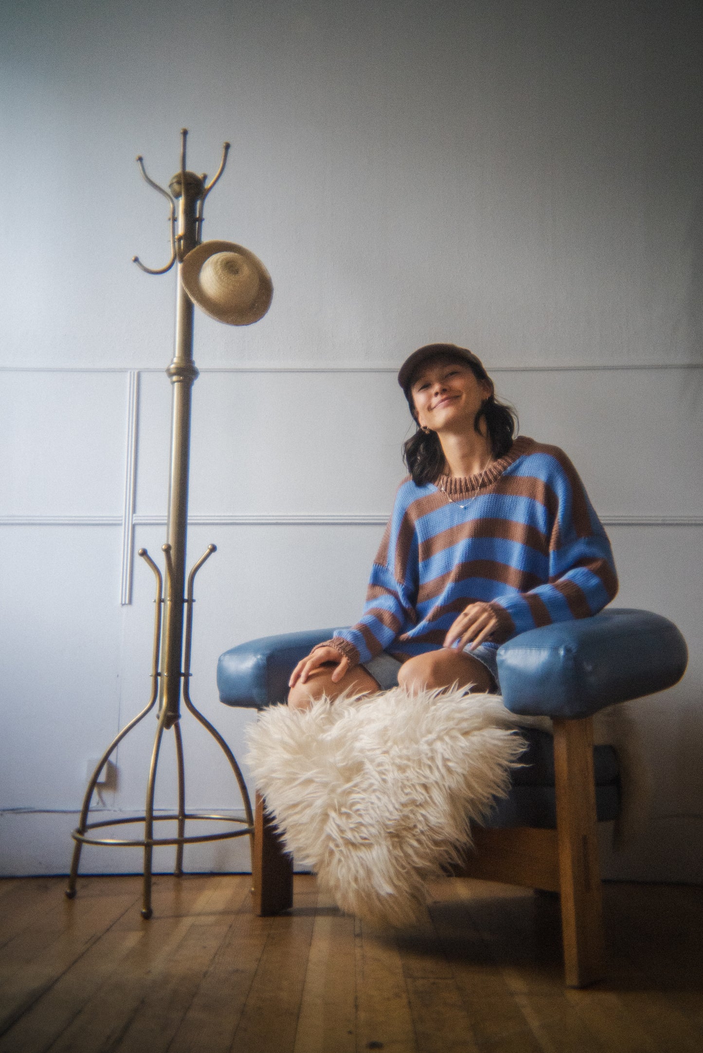 blue/brown cotton sweater